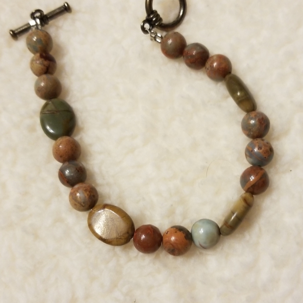 22 inch necklace and 7 inch bracelet in brown tone - Picture 2 of 2
